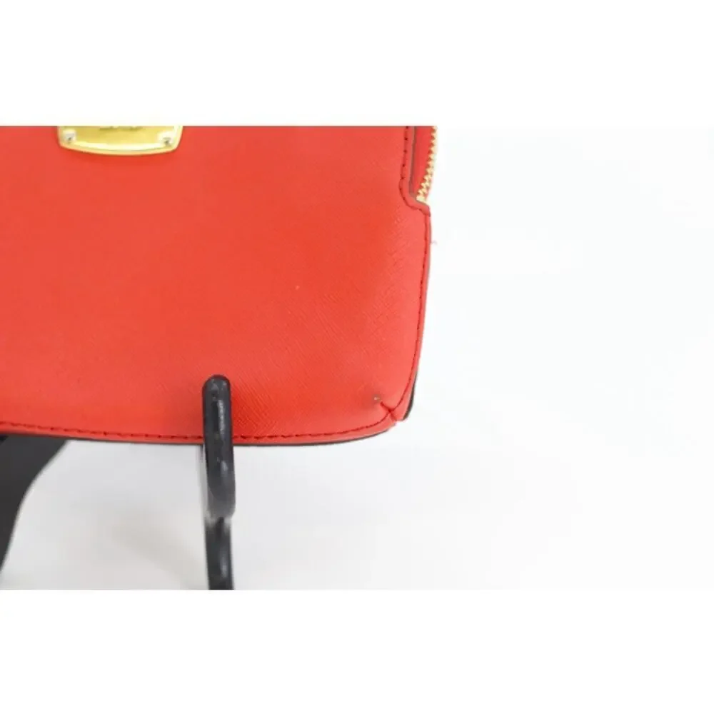 Michael Kors red leather wristlet. - Picture 3 of 11